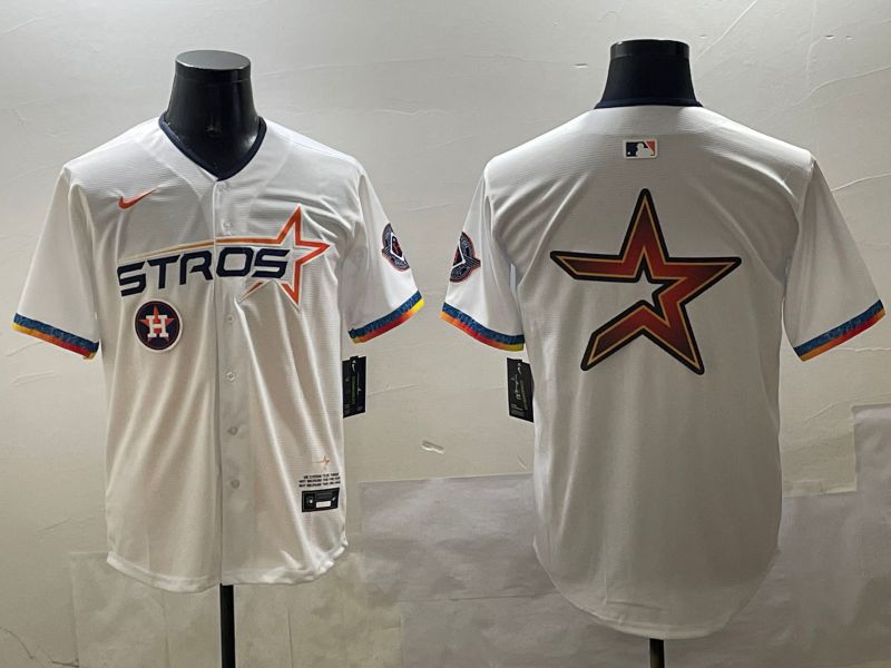 Men Houston Astros Blank White Fourth generation Joint Name 2025 Nike MLB Jersey style 12